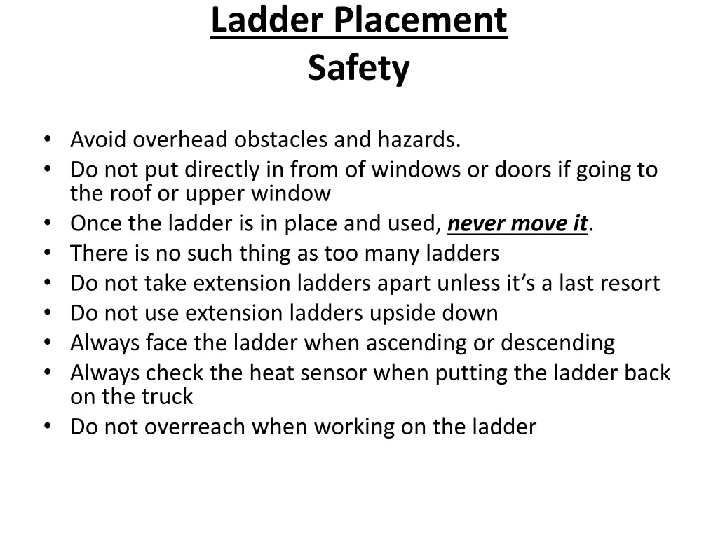 ladder placement safety