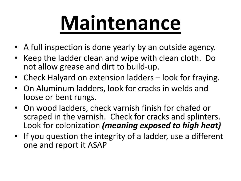 maintenance