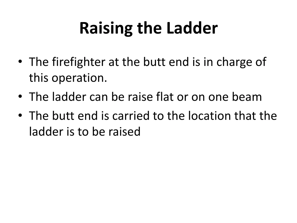 raising the ladder