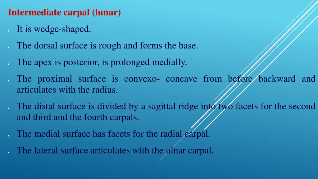 intermediate carpal lunar