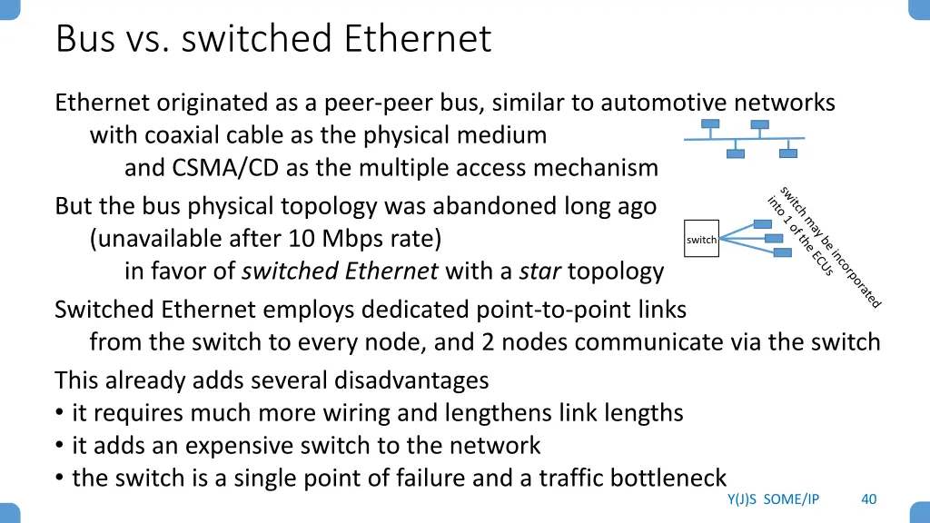 bus vs switched ethernet