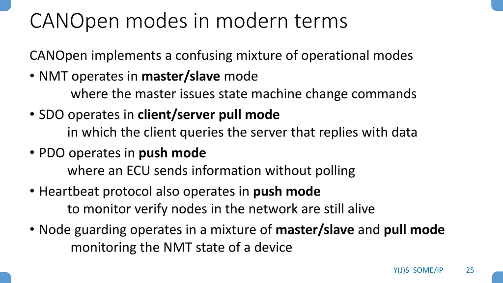 canopen modes in modern terms