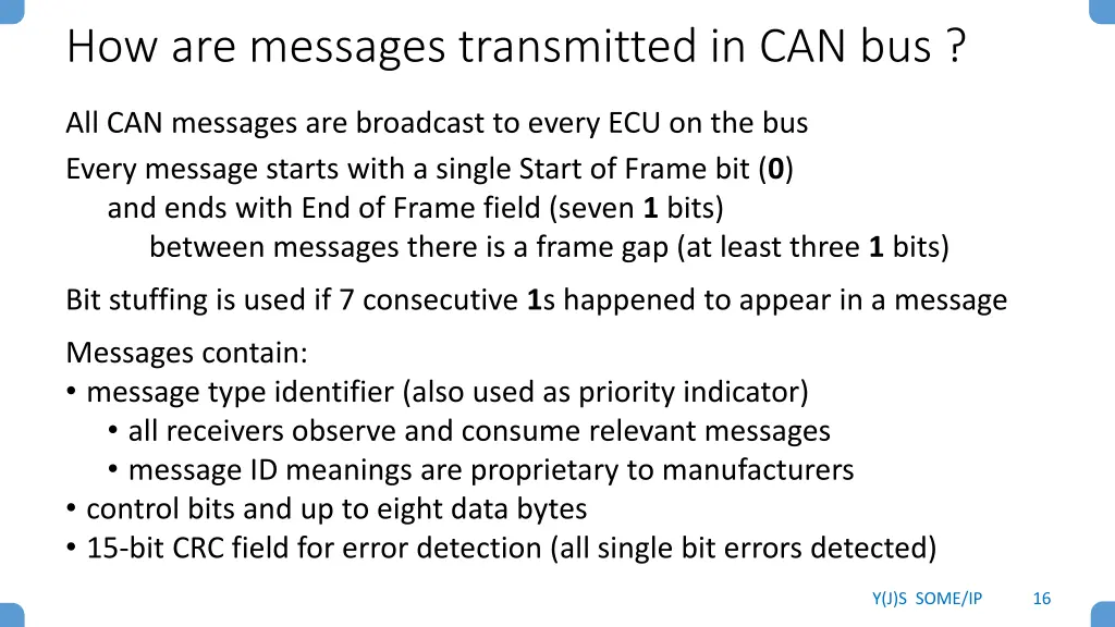 how are messages transmitted in can bus