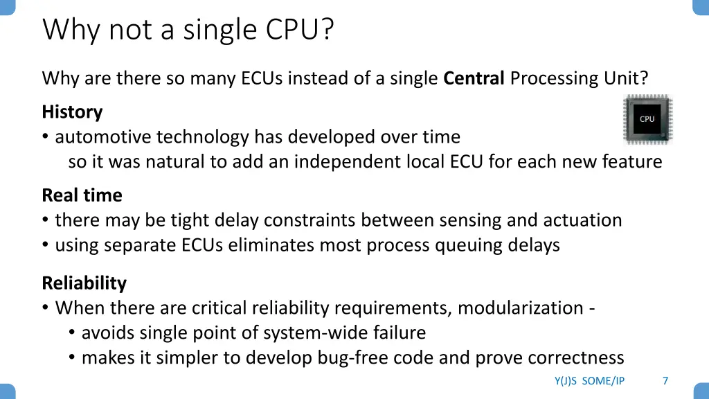 why not a single cpu