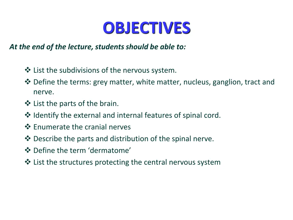 objectives