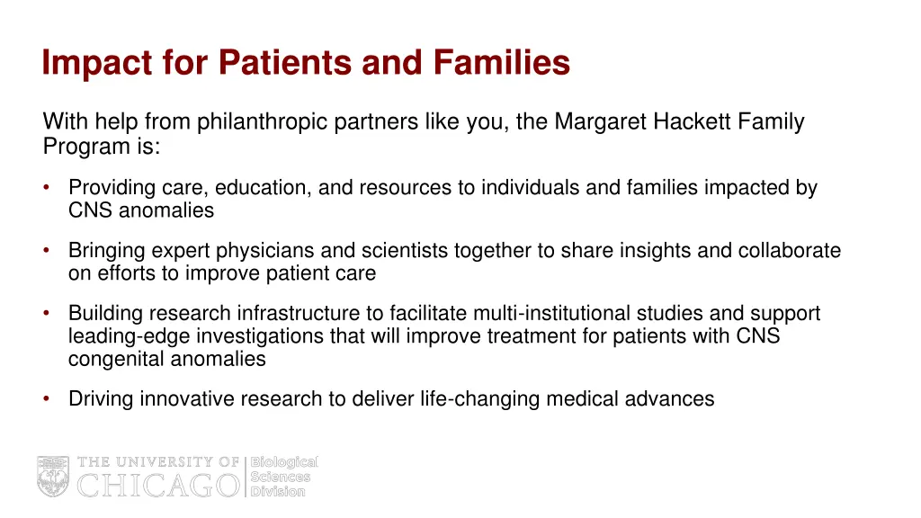 impact for patients and families