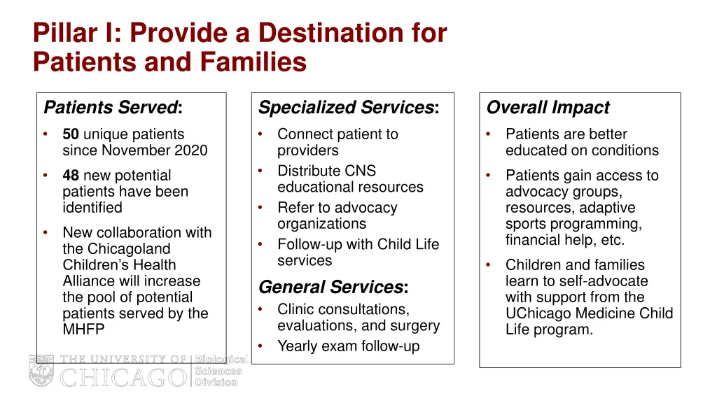 pillar i provide a destination for patients 1