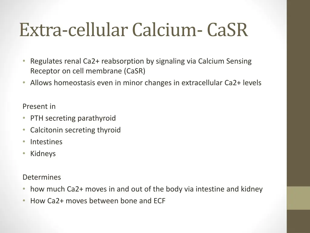 extra cellular calcium casr