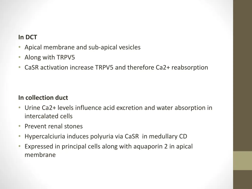 in dct apical membrane and sub apical vesicles