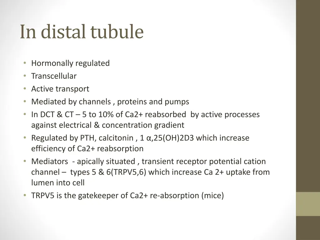 in distal tubule