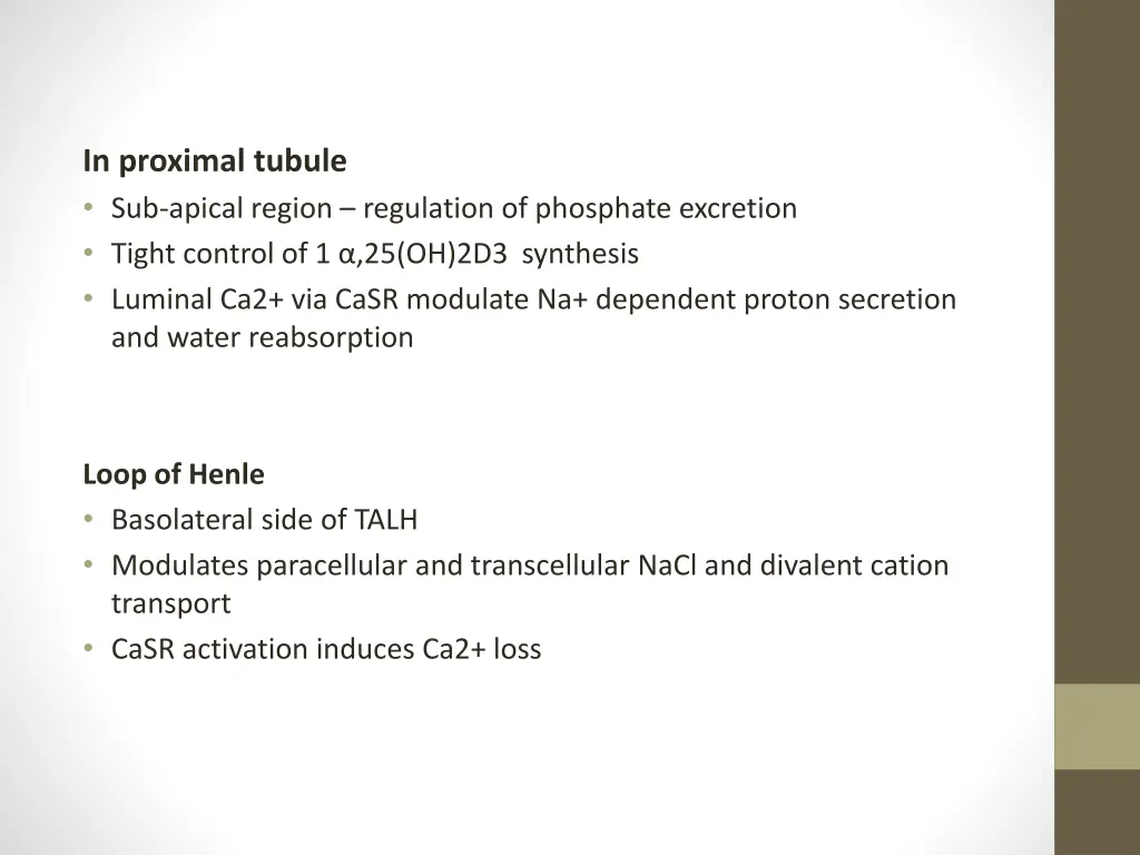 in proximal tubule sub apical region regulation