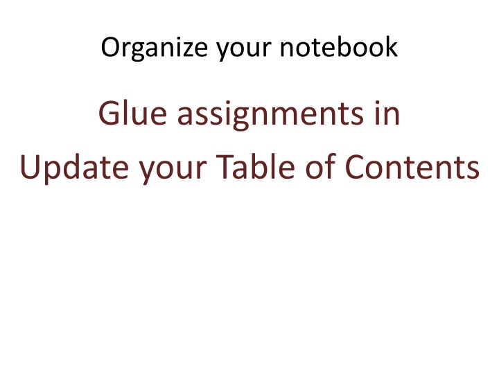 organize your notebook