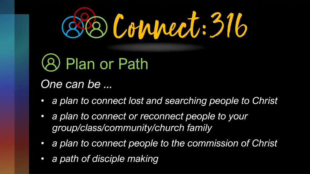 plan or path one can be a plan to connect lost