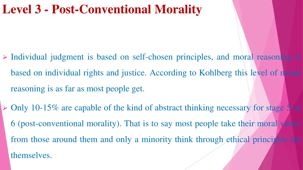 level 3 post conventional morality