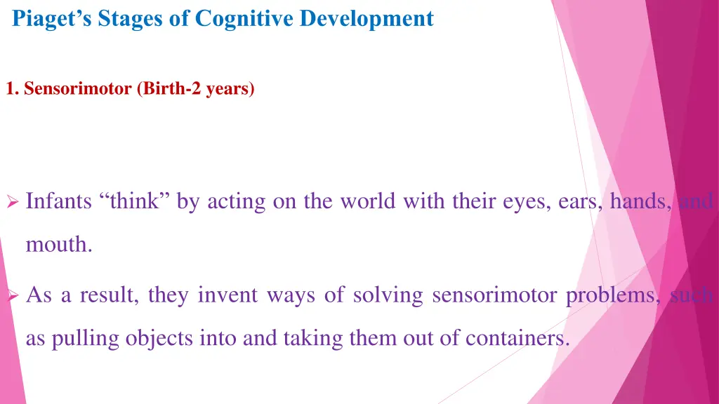 piaget s stages of cognitive development