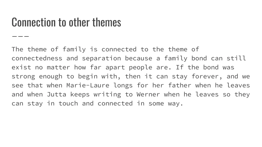 connection to other themes