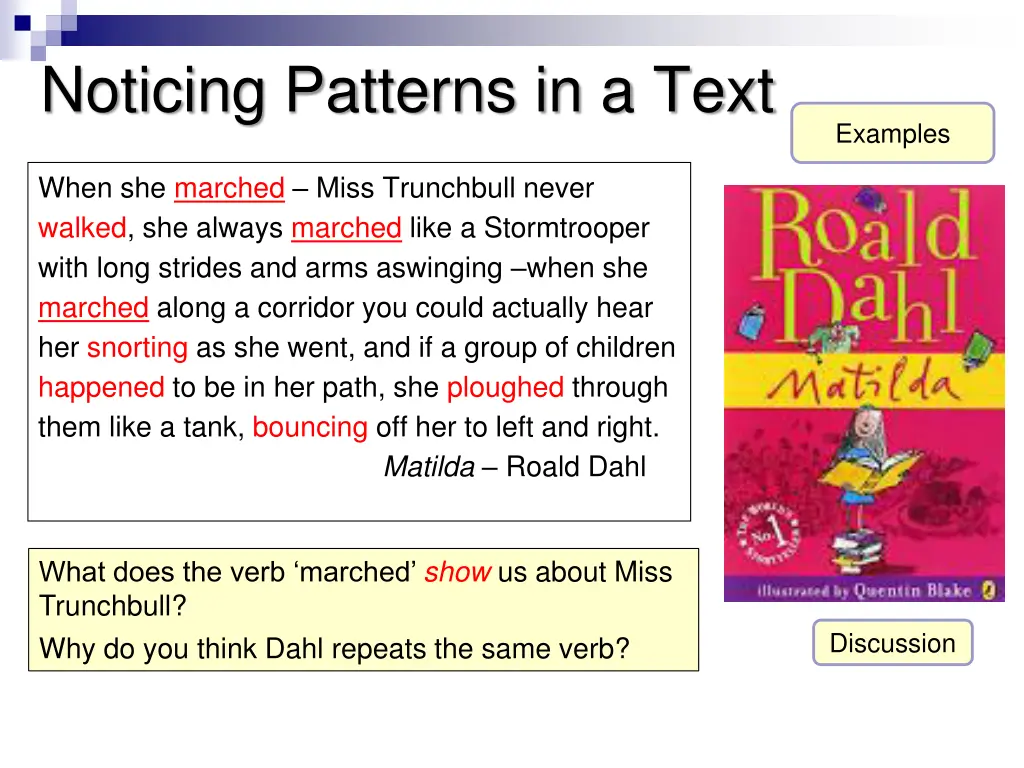 noticing patterns in a text 1