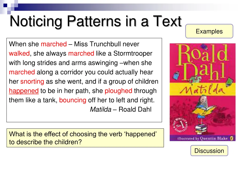 noticing patterns in a text 3