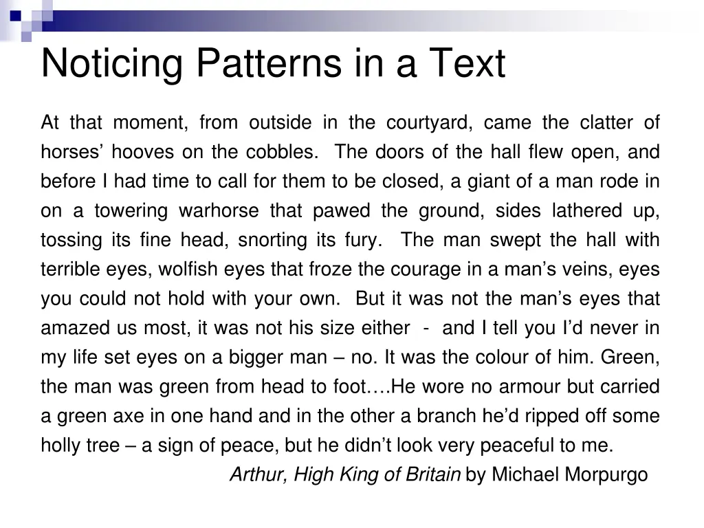 noticing patterns in a text 4