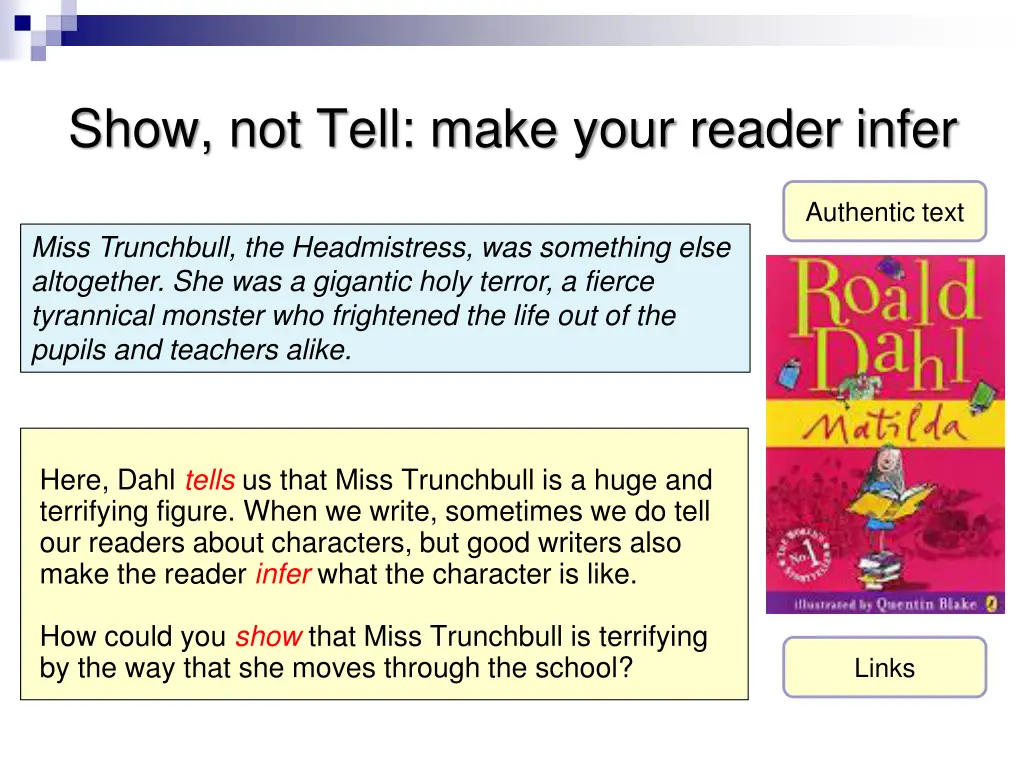 show not tell make your reader infer 1