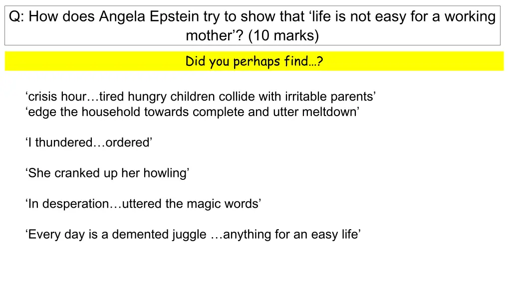 q how does angela epstein try to show that life 1