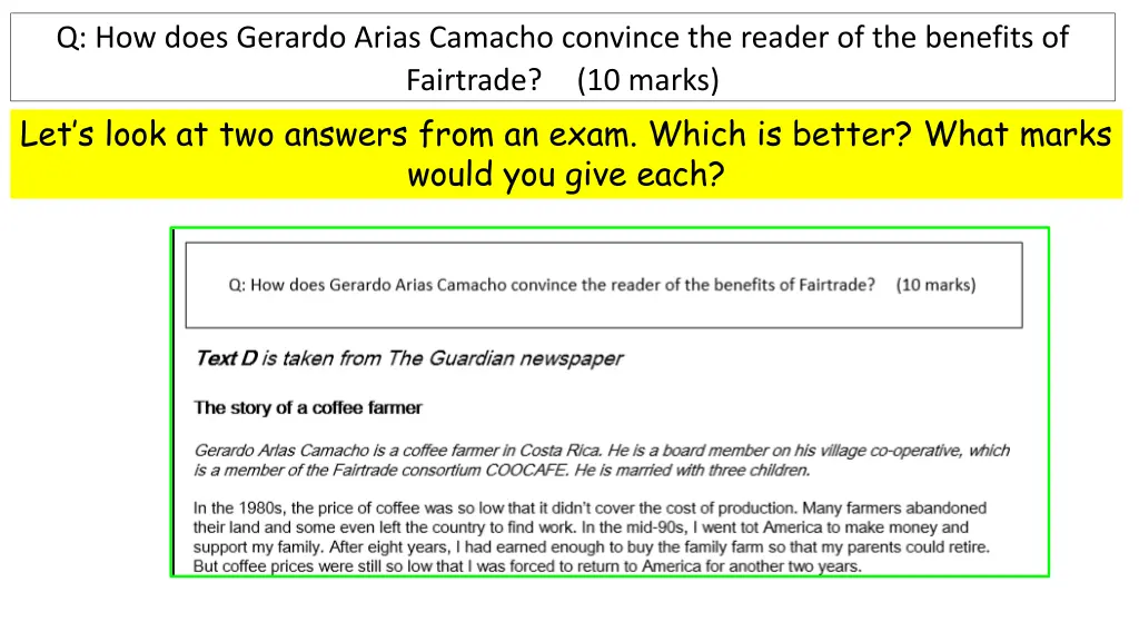 q how does gerardo arias camacho convince