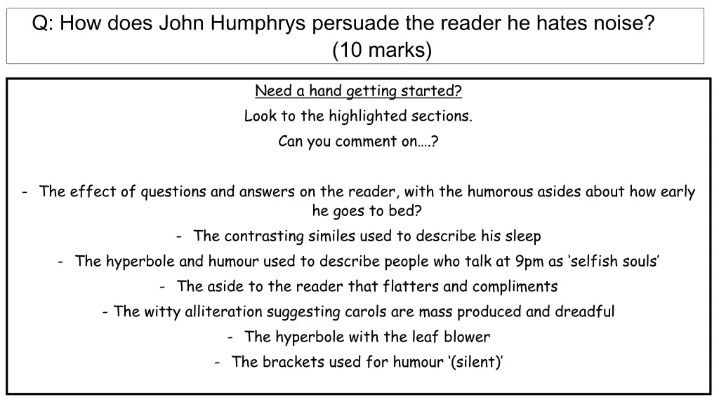 q how does john humphrys persuade the reader 4