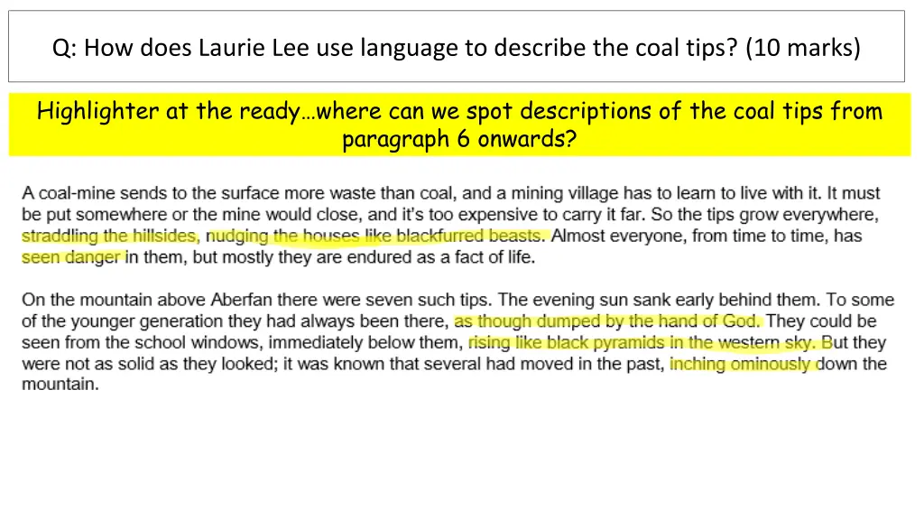 q how does laurie lee use language to describe 2