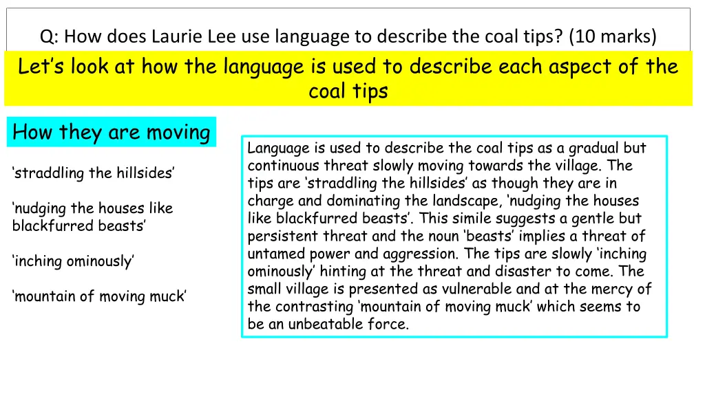 q how does laurie lee use language to describe 7