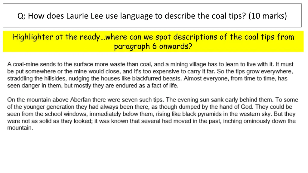 q how does laurie lee use language to describe