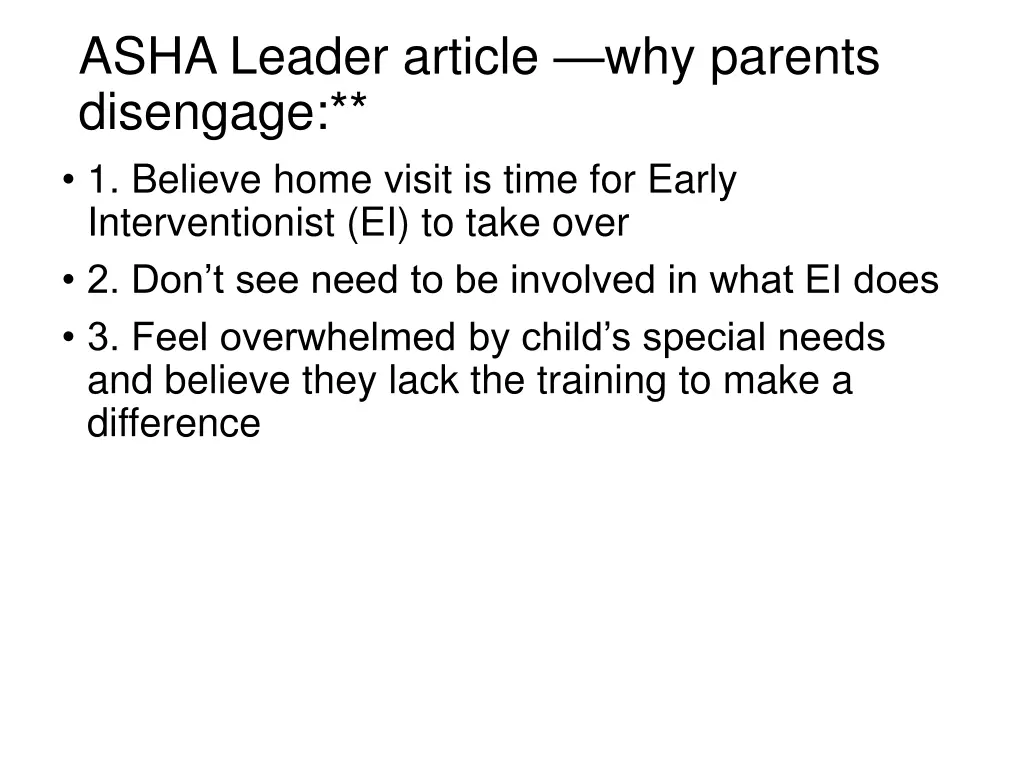 asha leader article why parents disengage