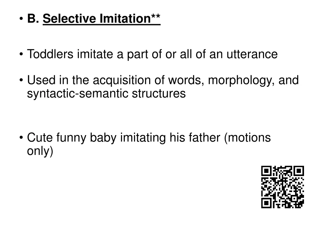 b selective imitation