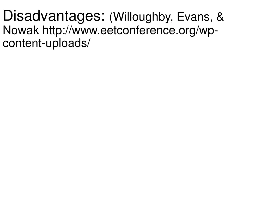 disadvantages willoughby evans nowak http