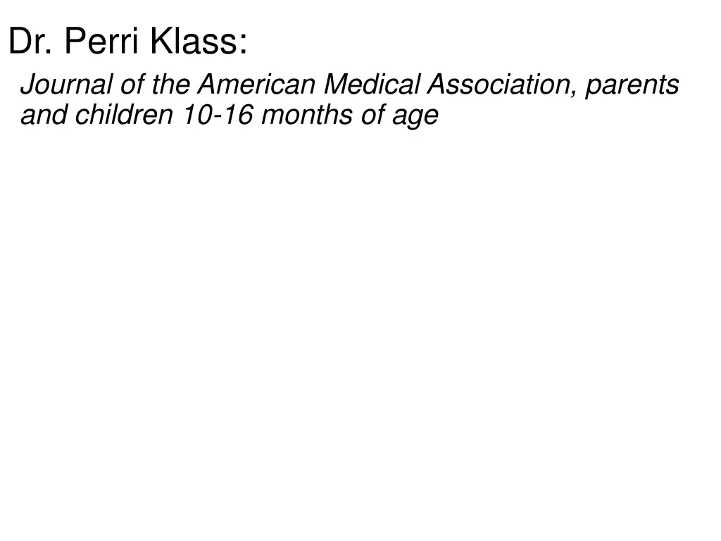 dr perri klass journal of the american medical