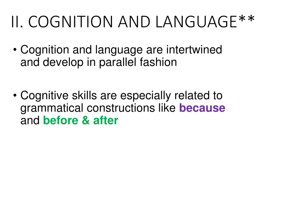 ii cognition and language