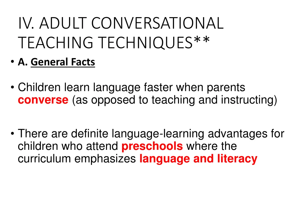 iv adult conversational teaching techniques