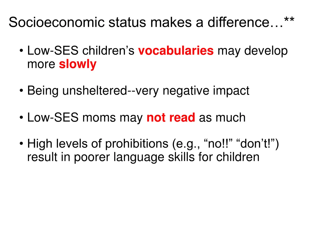 socioeconomic status makes a difference