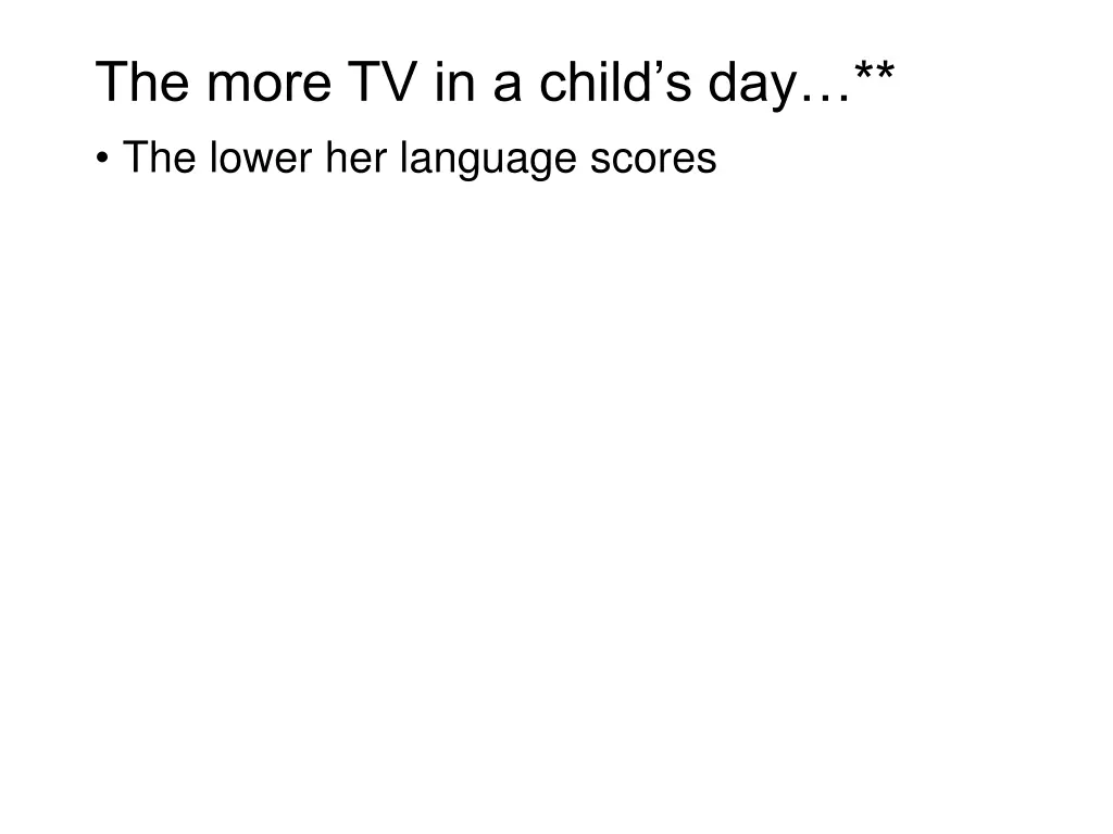 the more tv in a child s day the lower