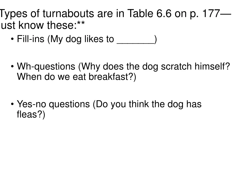 types of turnabouts are in table