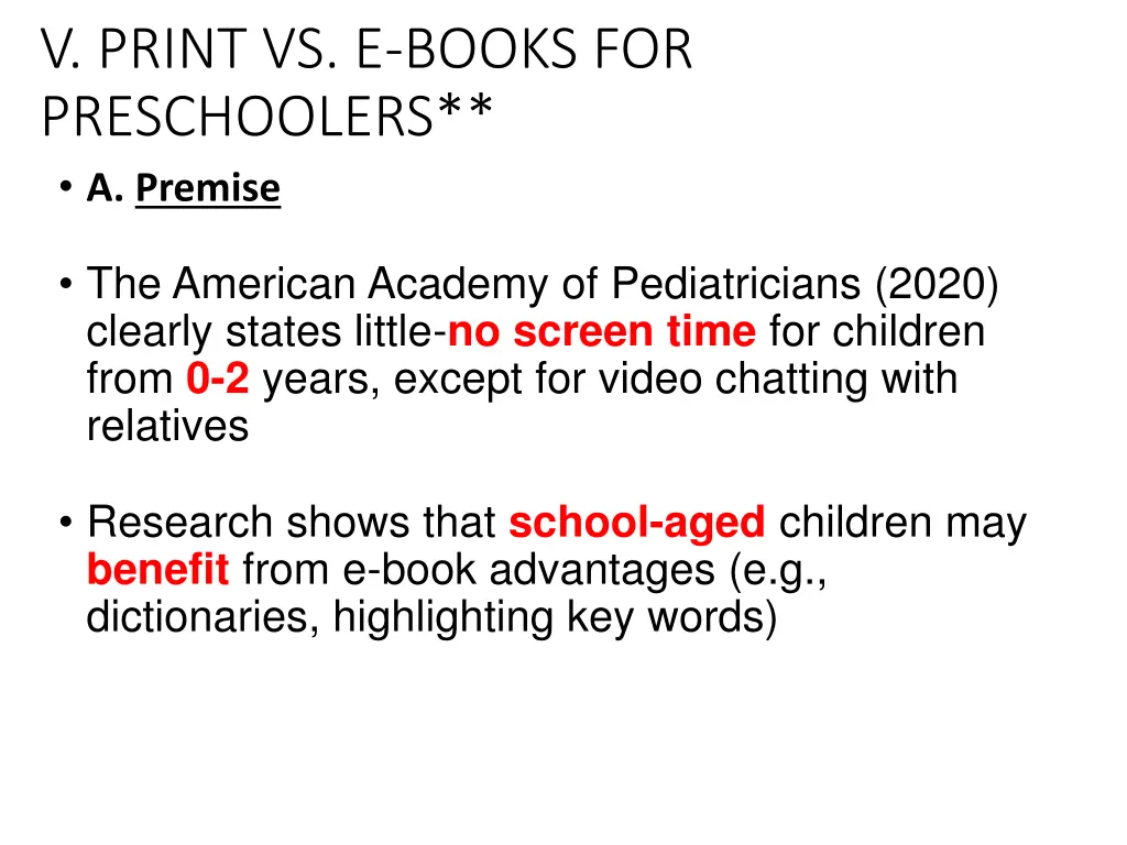 v print vs e books for preschoolers a premise