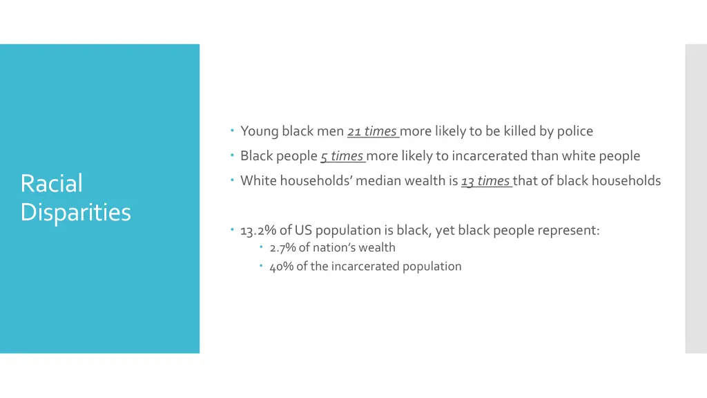 young black men 21 times more likely to be killed