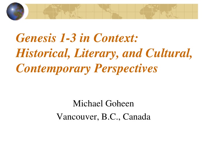 genesis 1 3 in context historical literary