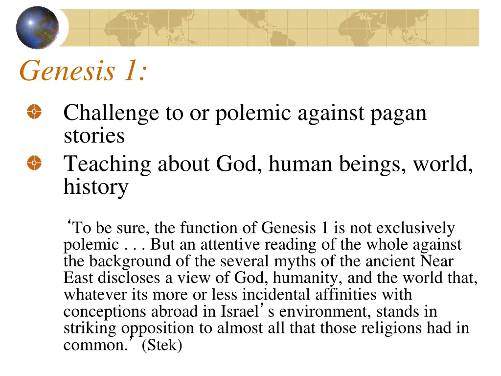 genesis 1 challenge to or polemic against pagan