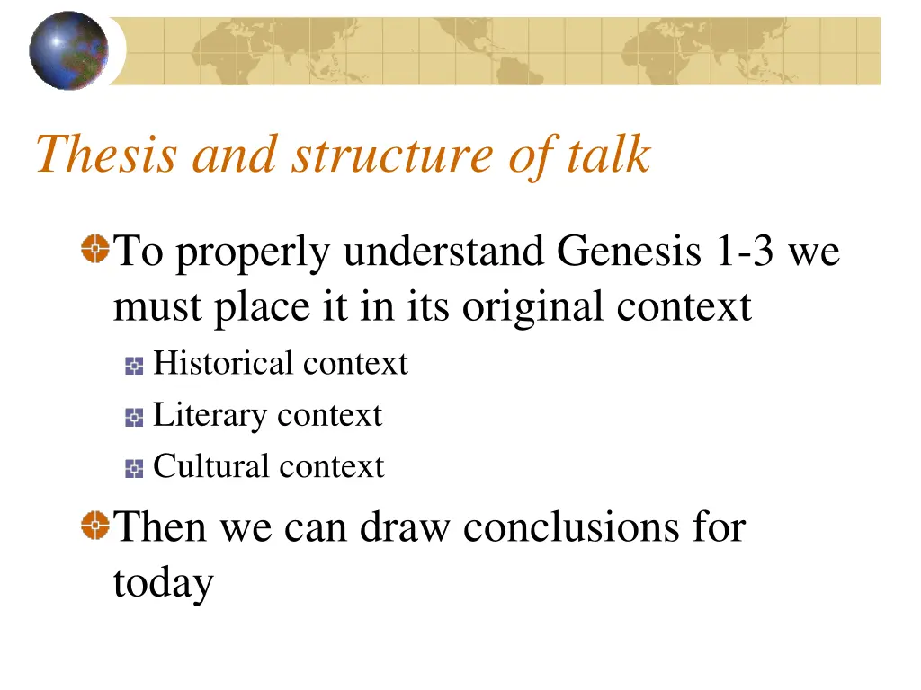 thesis and structure of talk