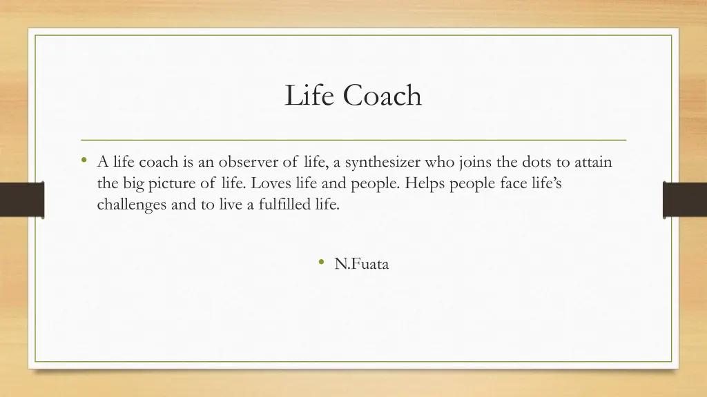 life coach