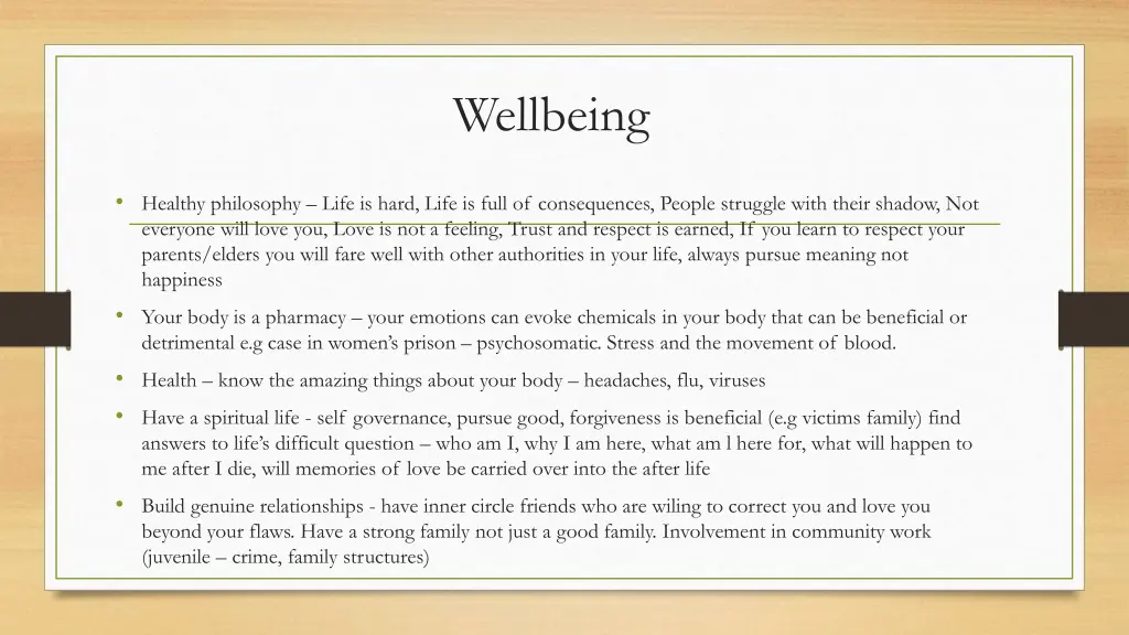 wellbeing