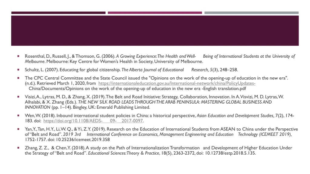 rosenthal d russell j thomson g 2006 a growing