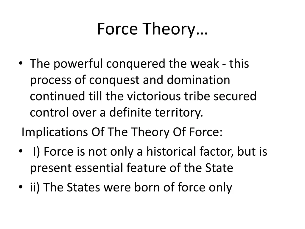 force theory 1