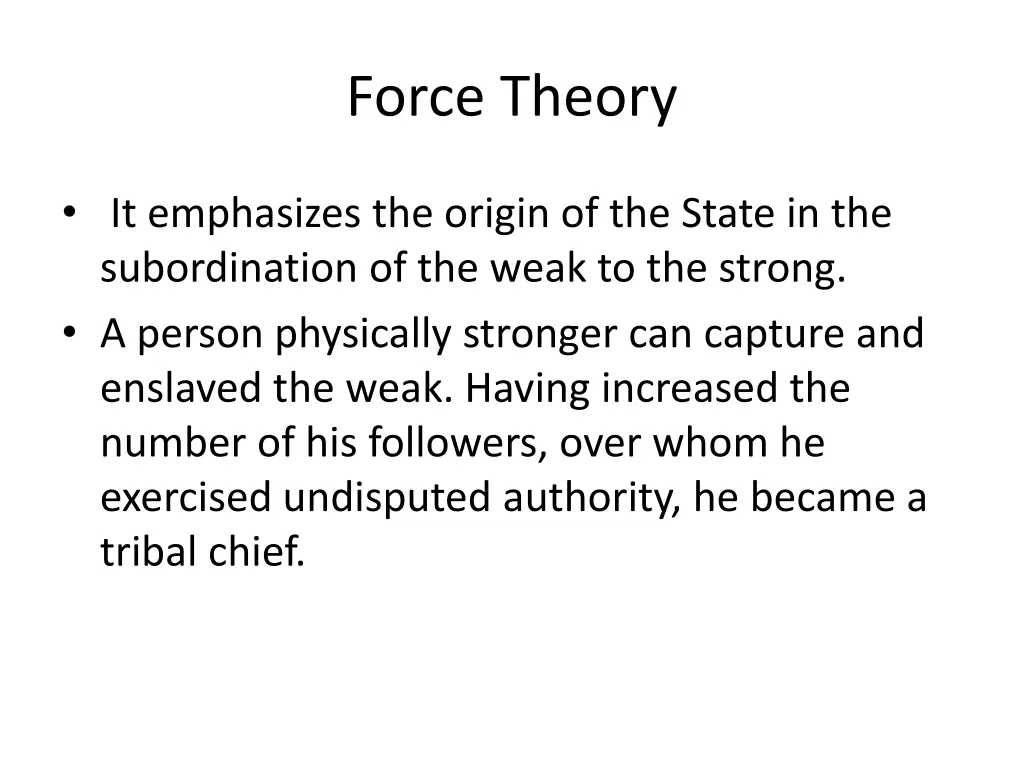 force theory