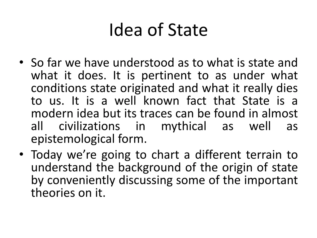 idea of state